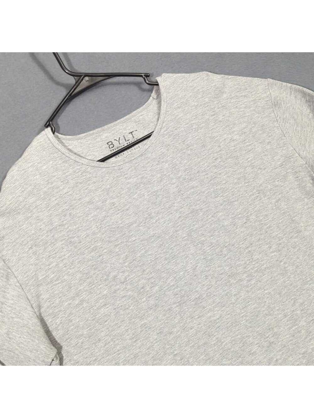Bylt Basics T-Shirt Men's XXL Gray Thermal Drop Cut Long Sleeve Tee
